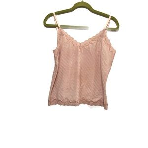 Elegant Pink Chemise with Soft Fabric and Lace Details